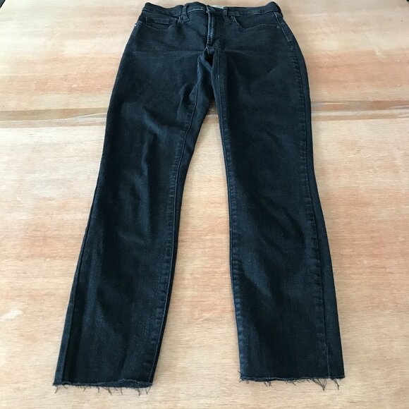 Everlane Skinny Jeans Women 28 Black Mid Rise Raw Hem Stretch Preppy 18005 - Picture 1 of 14